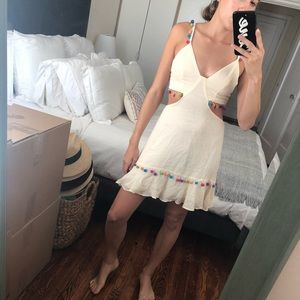 Majorelle Cut Out Pom Pom Dress